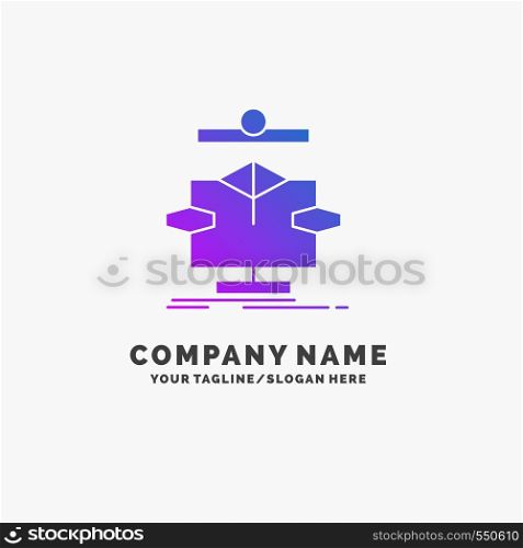 Algorithm, chart, data, diagram, flow Purple Business Logo Template. Place for Tagline.. Vector EPS10 Abstract Template background