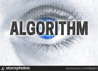 algorithm eye looks at viewer concept.. algorithm eye looks at viewer concept