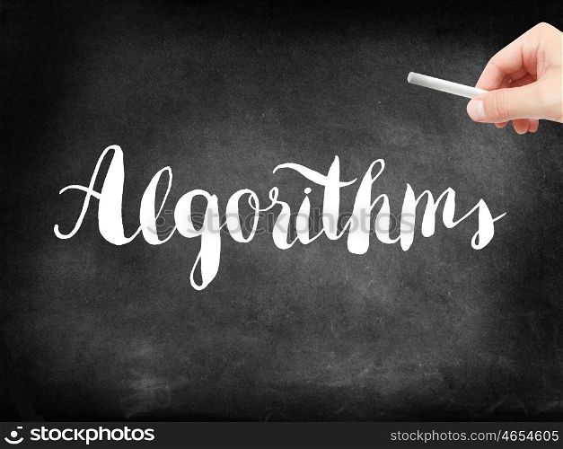 Algorithms written on a blackboard
