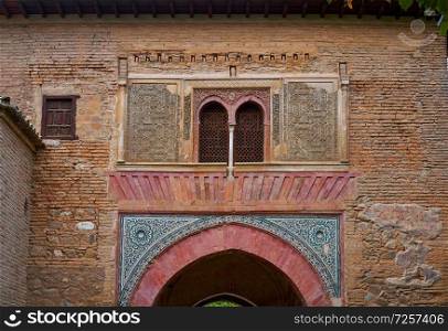 Alhambra arch Puerta del vino in Granada of Spain Wine muslim Door