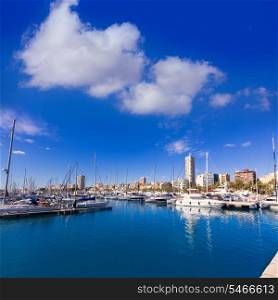 alicante marina port boats in Mediterranean Spain Valencian Community