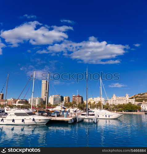 alicante marina port boats in Mediterranean Spain Valencian Community