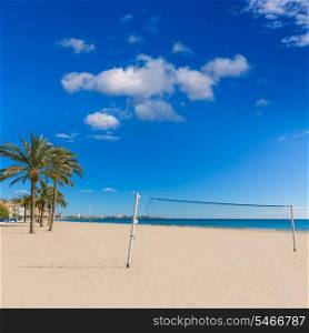 Alicante Postiguet beach at Mediterranean sea in Spain valencian community