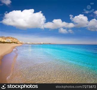 Alicante Postiguet beach in Costa Blanca of Spain