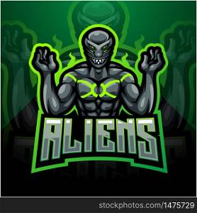 Alien esport mascot logo design