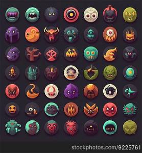 alien monster character avatar ai generated. icon halloween, happy design, creature emotion alien monster character avatar illustration. alien monster character avatar ai generated
