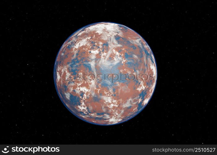 Alien Planet in the outer space. 3d illustration