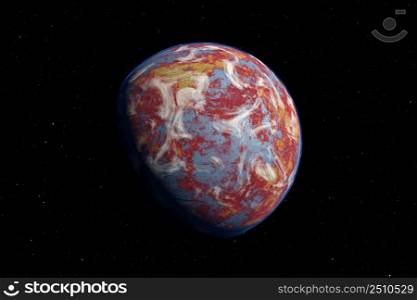 Alien Planet in the outer space. 3d illustration