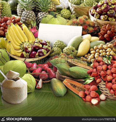 All fruits and the price sign
