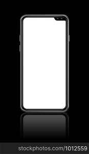 All-screen digital blank smartphone mockup isolated on black. 3D render. All-screen blank smartphone mockup isolated on black. 3D render