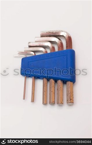 allen wrenches on a white background