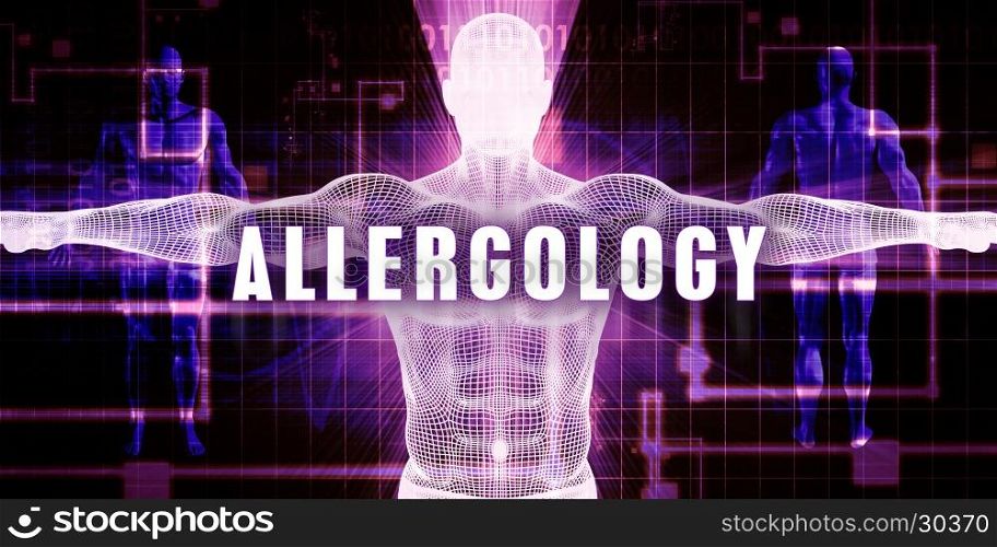 Allergology as a Digital Technology Medical Concept Art. Allergology