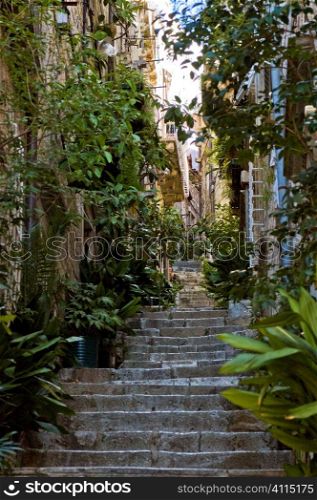 Alley of steps, Dubrivnik, Croatia, Centre of old town, just off Stradun