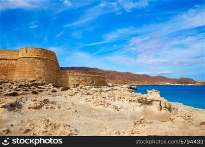 Almeria Cabo de Gata fortress Los Escullos beach of Spain