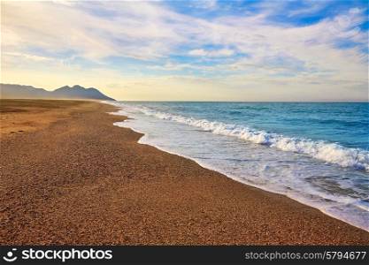 Almeria Cabo de Gata San Miguel beach shore in Spain