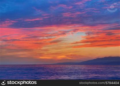 Almeria Cabo de Gata sunset in Mediterranean sea of Spain