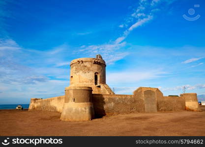 Almeria Cabo de Gata tower Torreon in San Miguel Beach at Spain