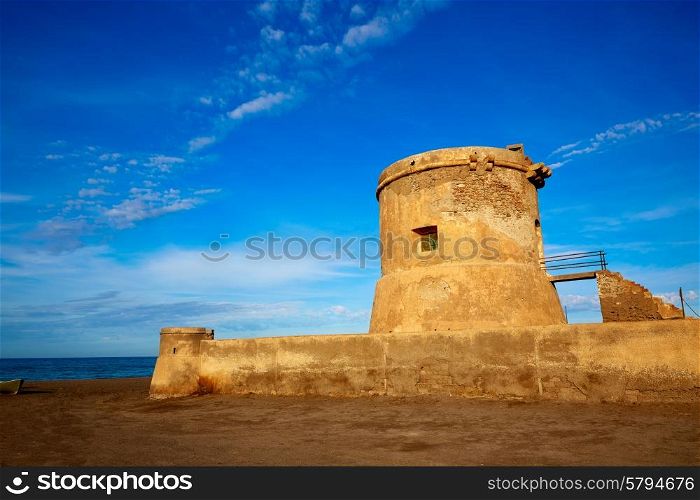Almeria Cabo de Gata tower Torreon in San Miguel Beach at Spain