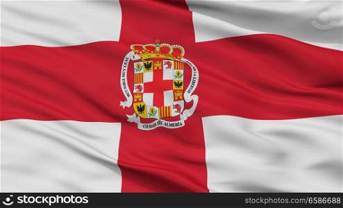 Almeria City Flag, Country Spain, Closeup View. Almeria City Flag, Spain, Closeup View