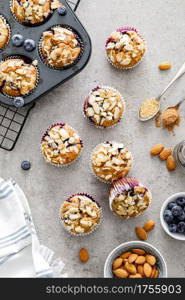 Almond blueberry muffins cupcakes dessert