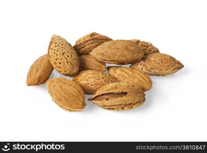 Almond isolated on white background with clipping path