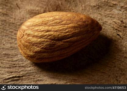 Almond macro over wood background