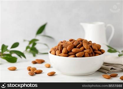Almond nuts in a bowl
