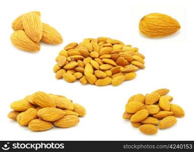 almond nuts isolated on a white background