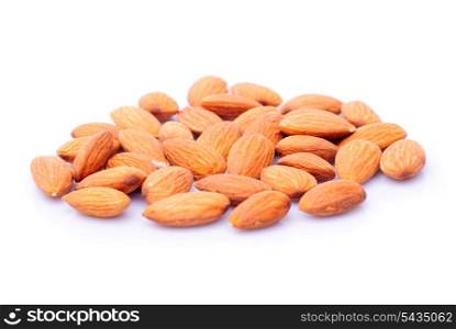 Almond nuts isolated on white