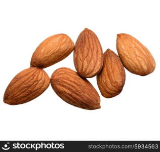 almond nuts isolated on white background close up