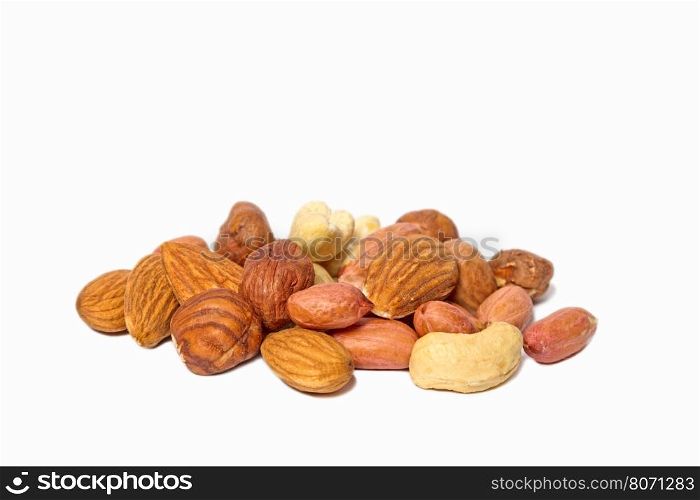 almond nuts isolated on white background close up. Nats