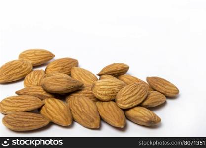 Almond seed healthy food isolated on white background. Almond Seed Isolated On White Background