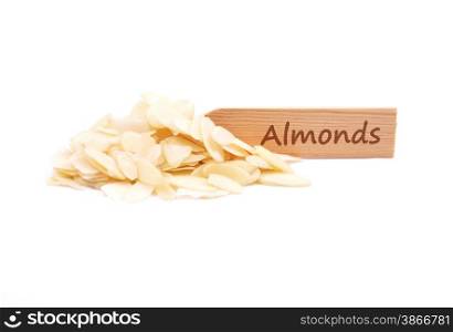 Almond slices on plate