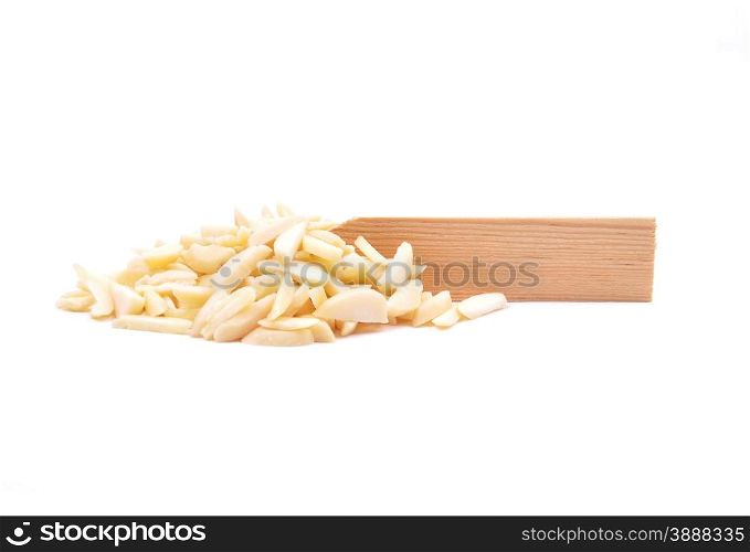 Almond slivers on plate