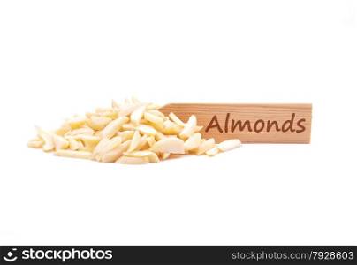 Almond slivers on plate