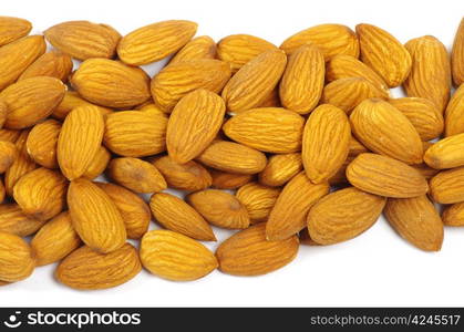 almonds isolated on a white