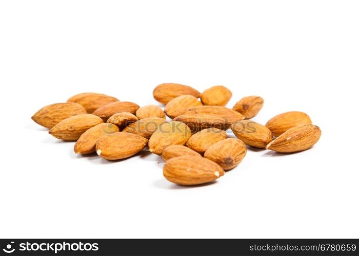 almonds isolated on the white background