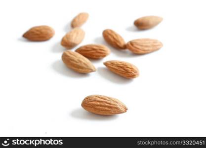 Almonds isolated on white