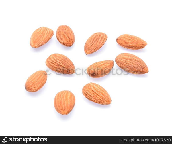 Almonds isolated on white background