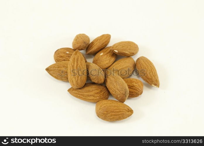 almonds isolated on white background