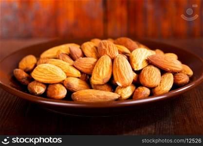 almonds on a plate