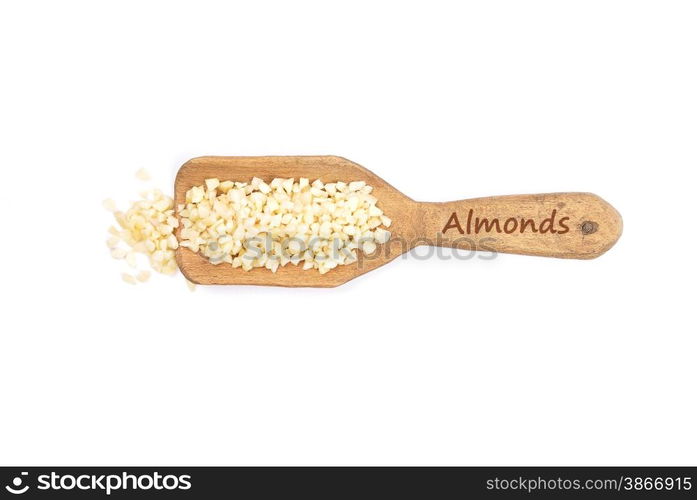 Almonds on shovel