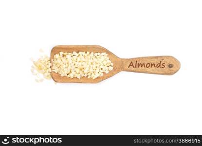 Almonds on shovel