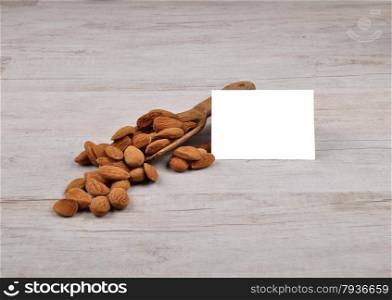 Almonds on shovel