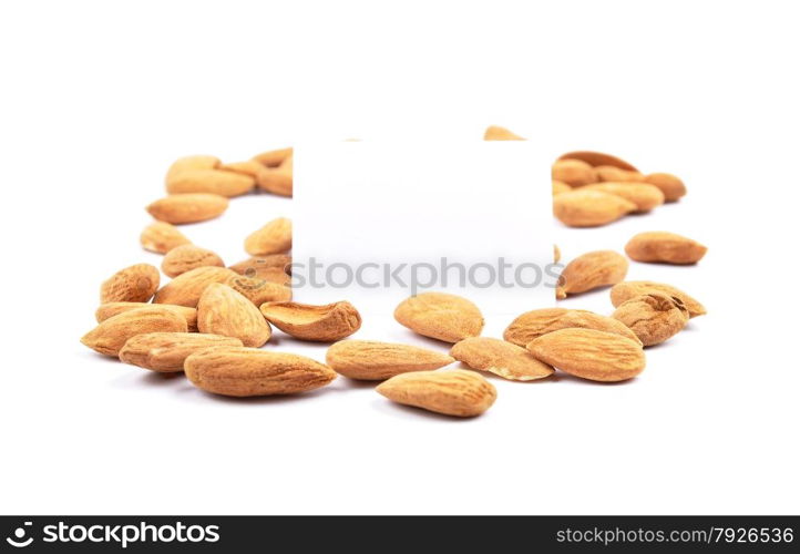 Almonds on white