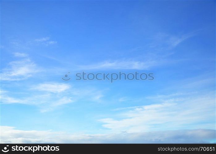 Almost clear blue sky only, natural photo background