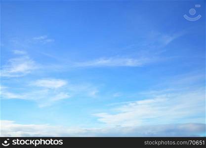 Almost clear blue sky only, natural photo background