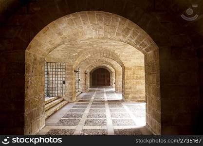 almudaina and Majorca Cathedral tunnel arches in Palma de Mallorca