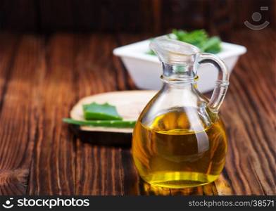 aloe vera and aroma oil in bottle