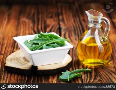 aloe vera and aroma oil in bottle